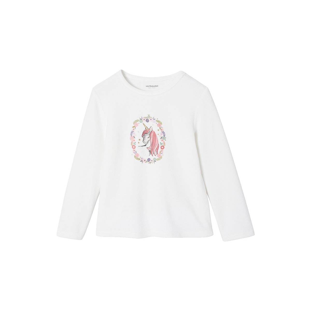 Lot de 2 pyjamas velours Licorne écru, VERTBAUDET