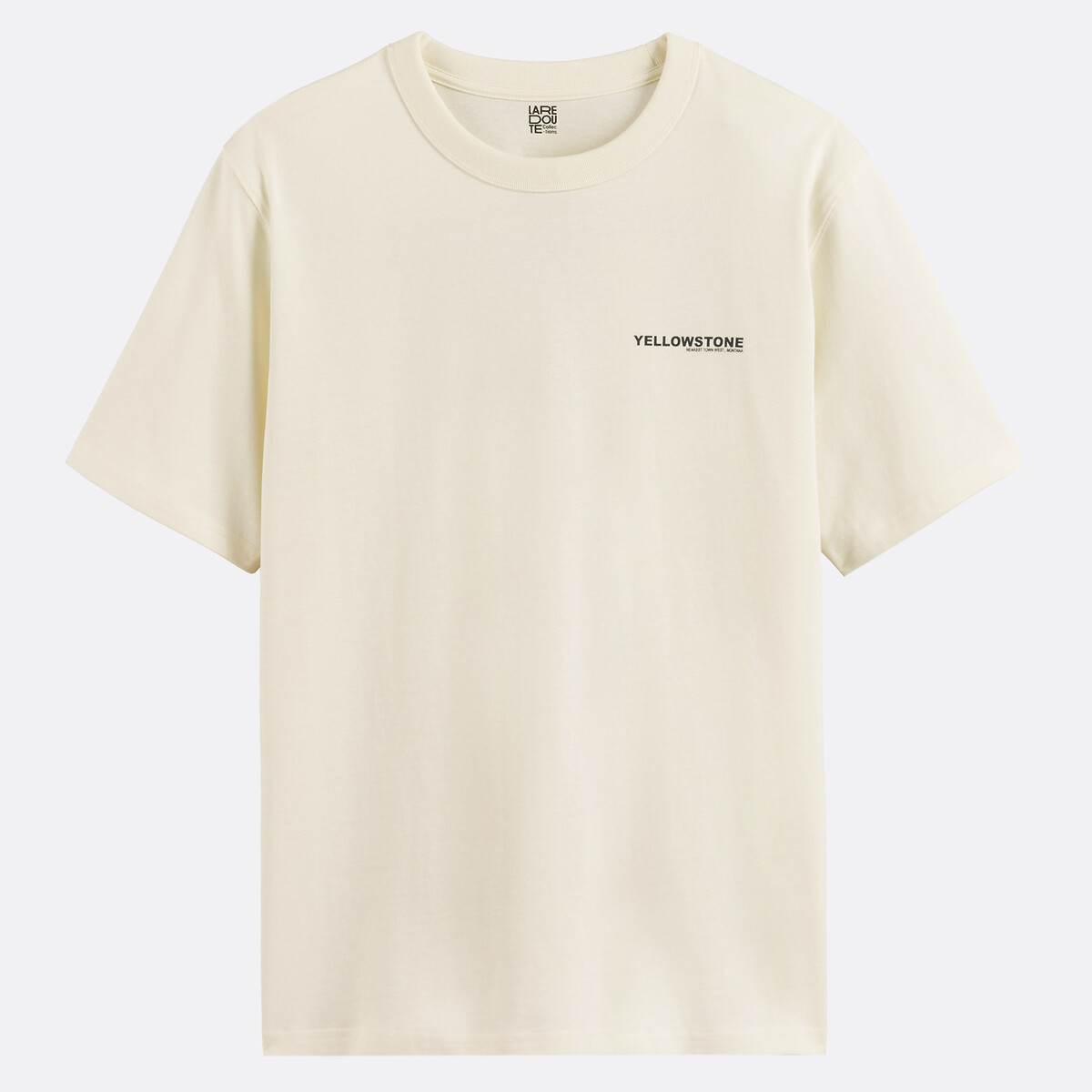 T-shirt col rond, manches courtes ecru, LA REDOUTE COLLECTIONS