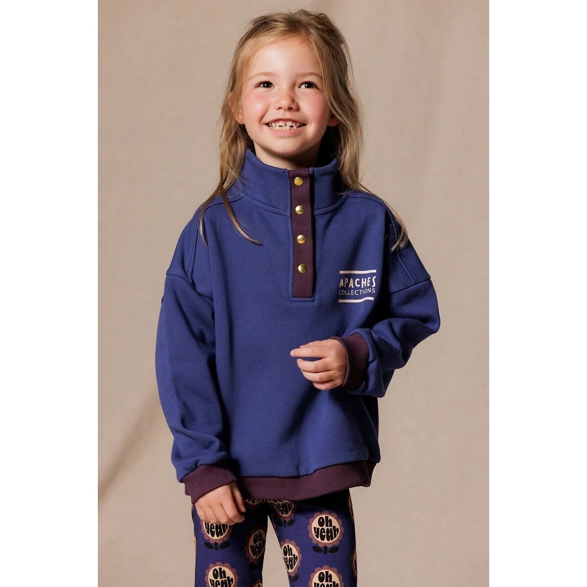 Sweat fermé LUZ bleu indigo, APACHES COLLECTIONS
