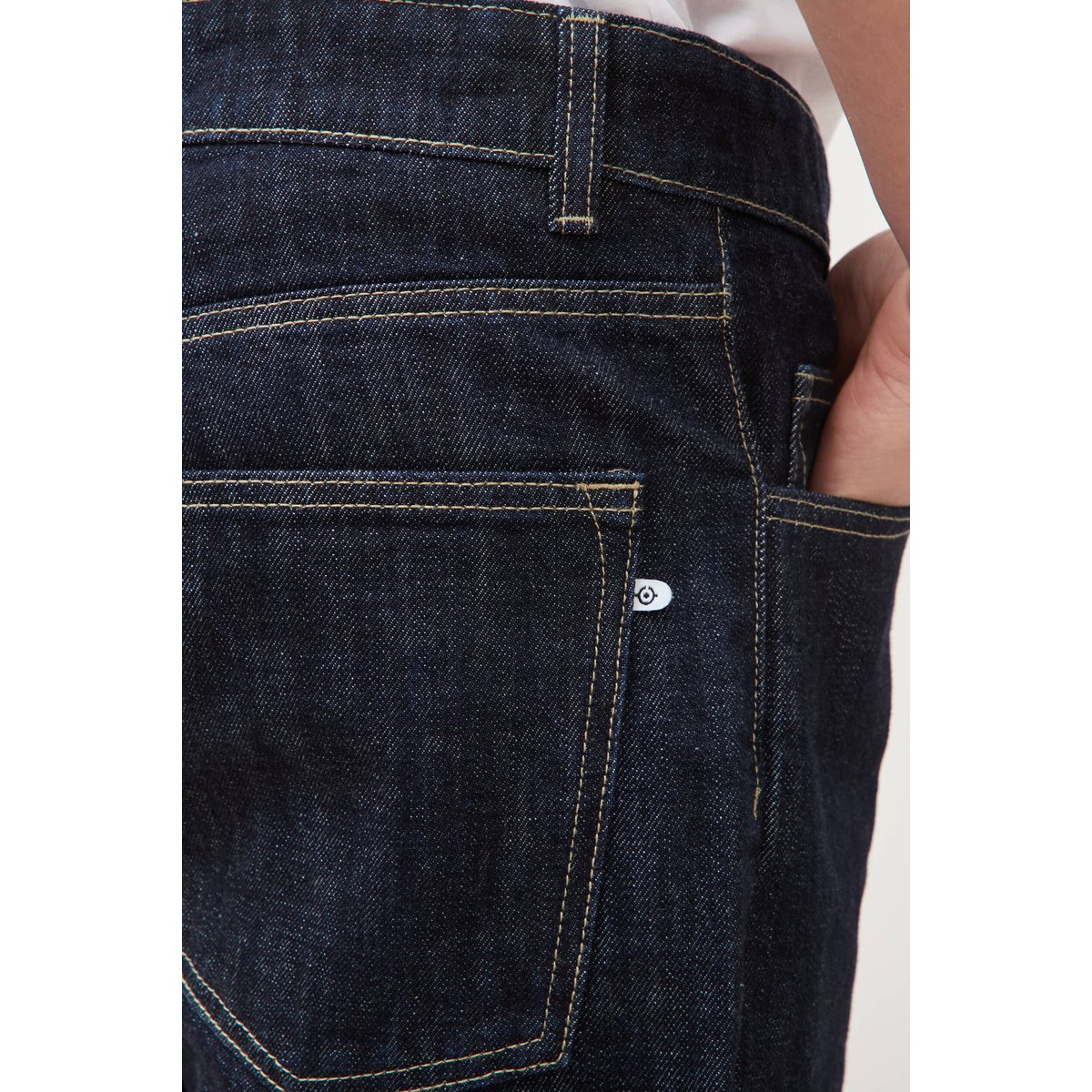 Jeans straight en coton longueur 32 denim brut rinse, BONOBO