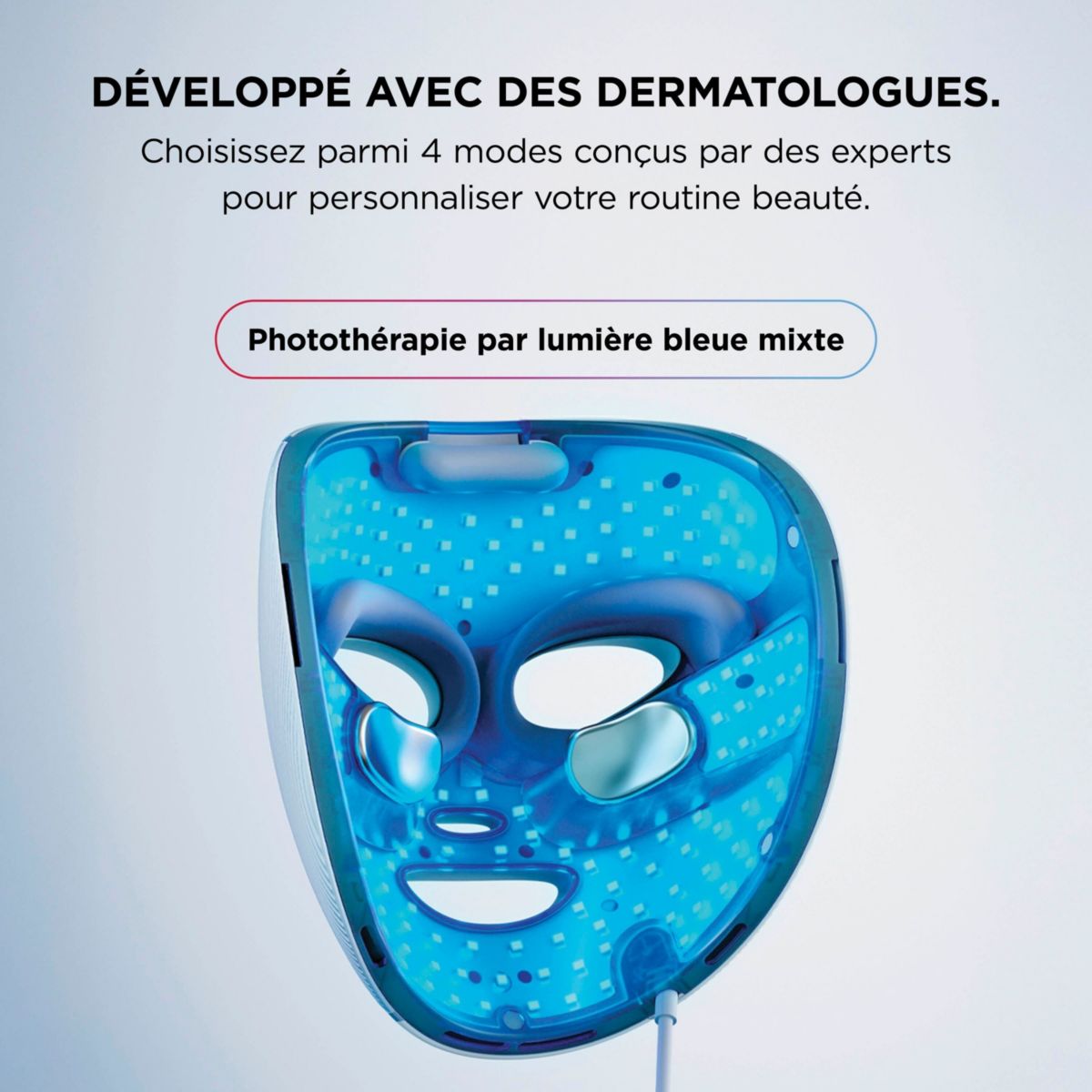 Masque LED CryoGlow avec rafraîchissement du contour des yeux Lilas couleur unique, SHARK