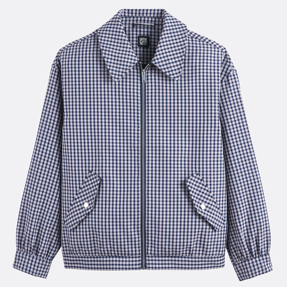 Blouson court zippé à carreaux carreaux bleu/rose, LA REDOUTE COLLECTIONS