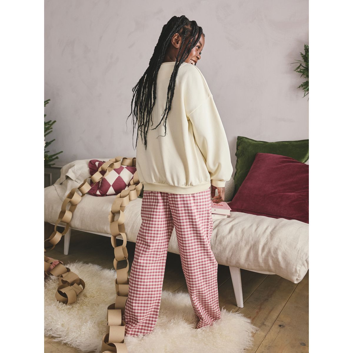 Pyjama avec sweat père noël rouge/écru, NEXT