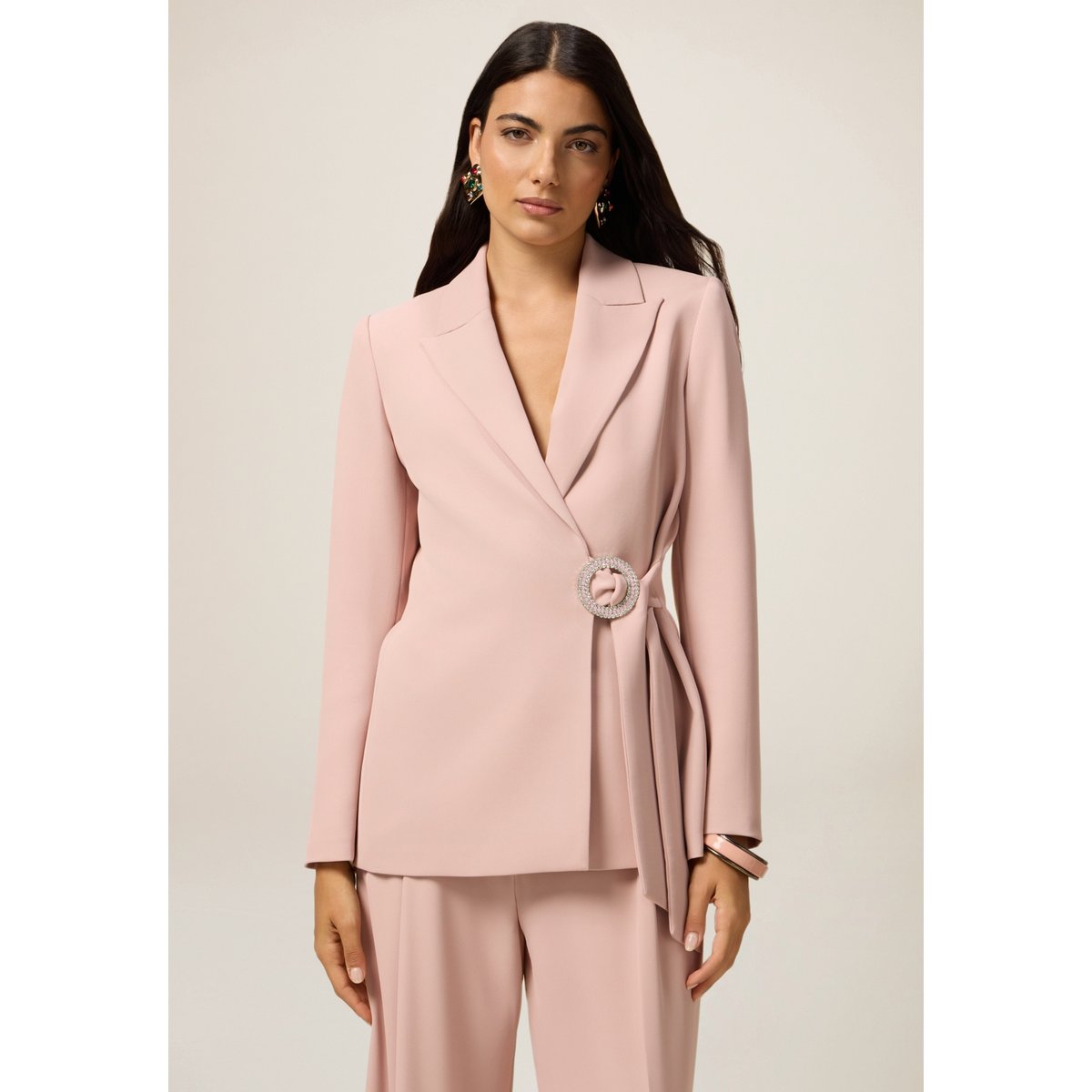 Blazer avec boucle bijou rose, OLTRE