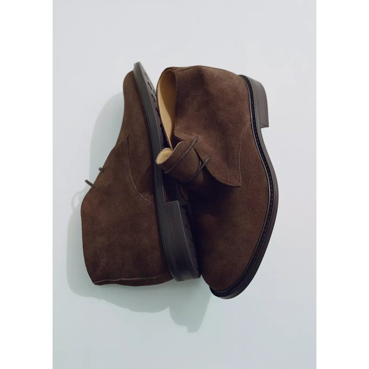 Bottines cuir et croûte de cuir café, MANGO MAN