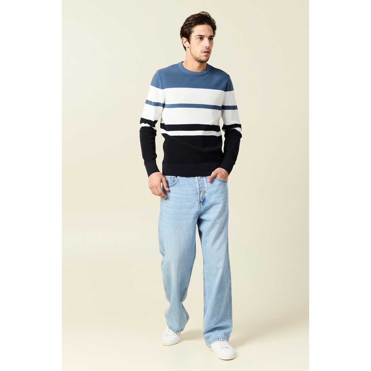 Pull manches longues ecru, BONOBO