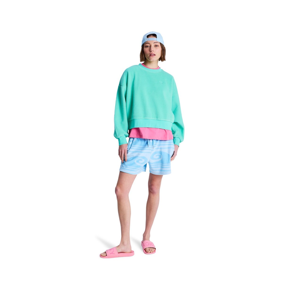 Short en molleton MAKE IT SUNNY. bleu airy blue make a splash big, ROXY