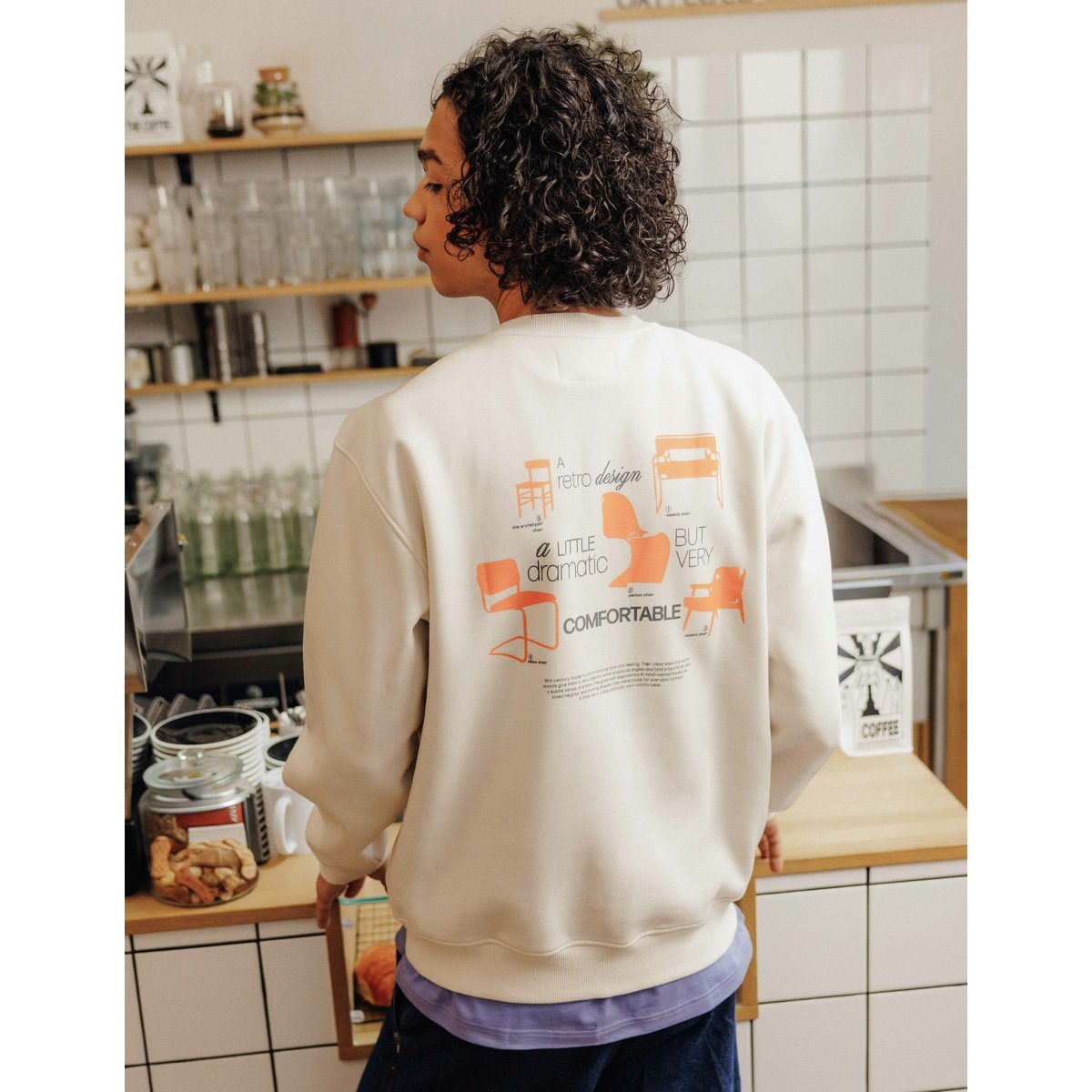 Sweat imprimé devant/dos naturel, BZB