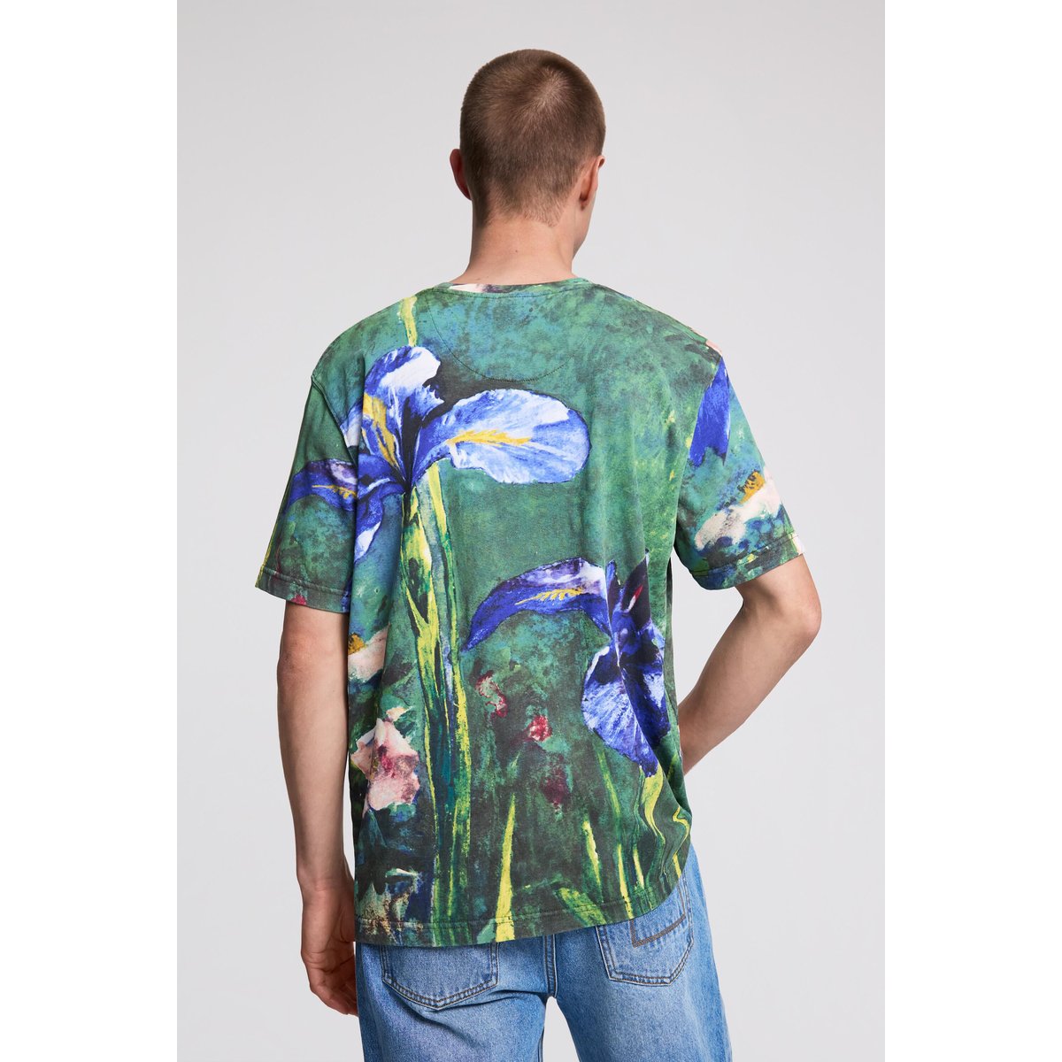 T-shirt à fleurs bleu, DESIGUAL