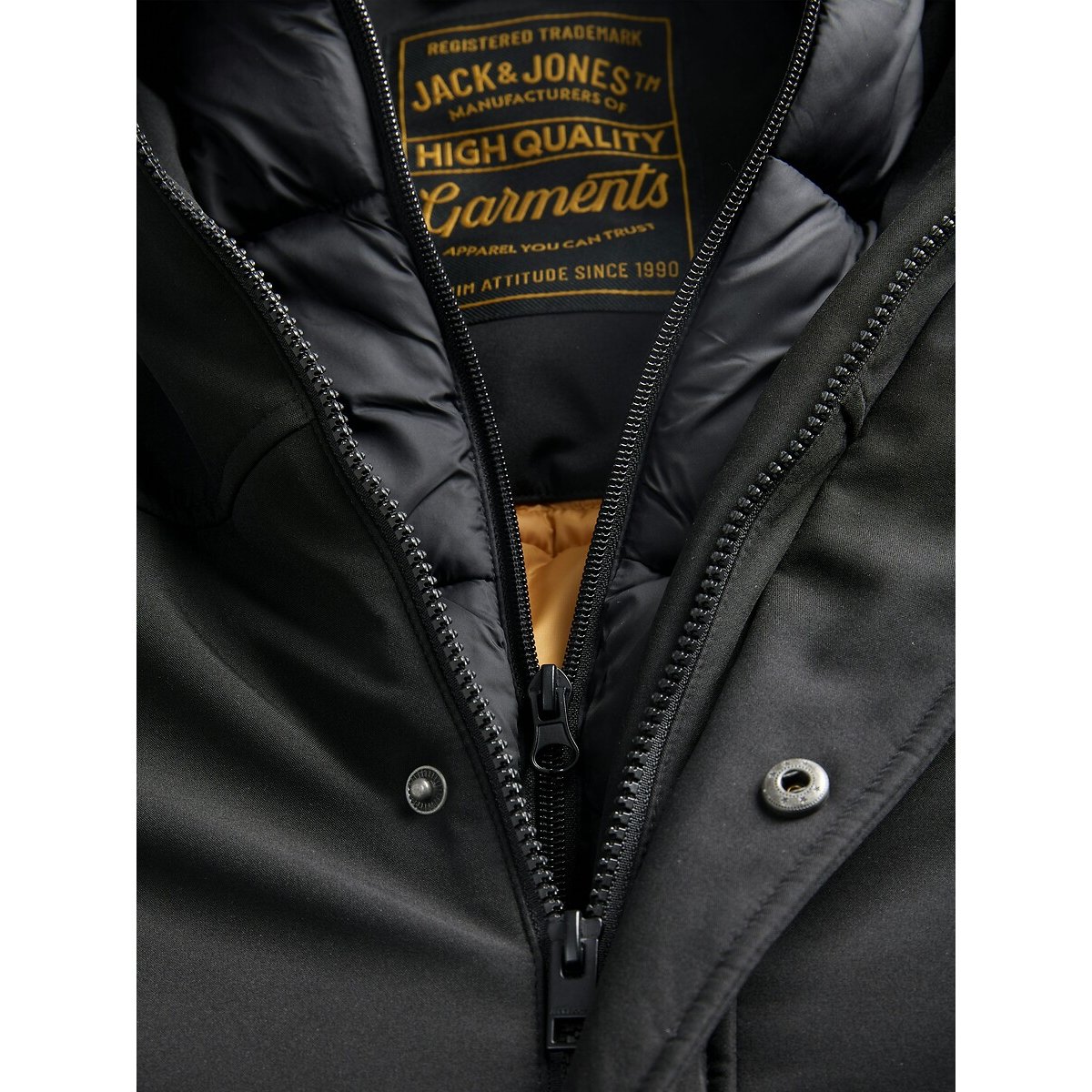 Parka mi-longue à capuche, CLARK noir, JACK & JONES