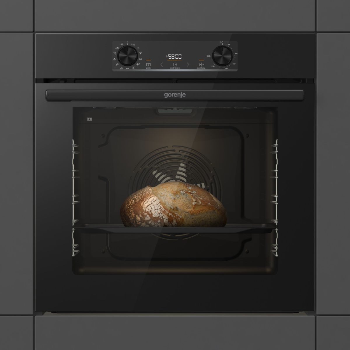 Four encastrable BOP6373E02EBG - Pyrolyse - Chaleur tournante - Porte froide couleur unique, GORENJE