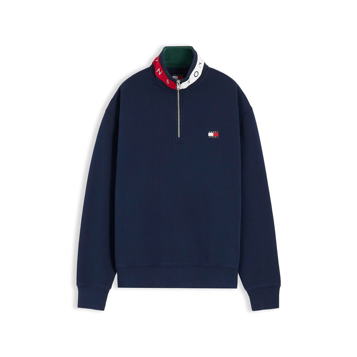 Sweat demi-zippé, coupe relaxed marine, TOMMY JEANS