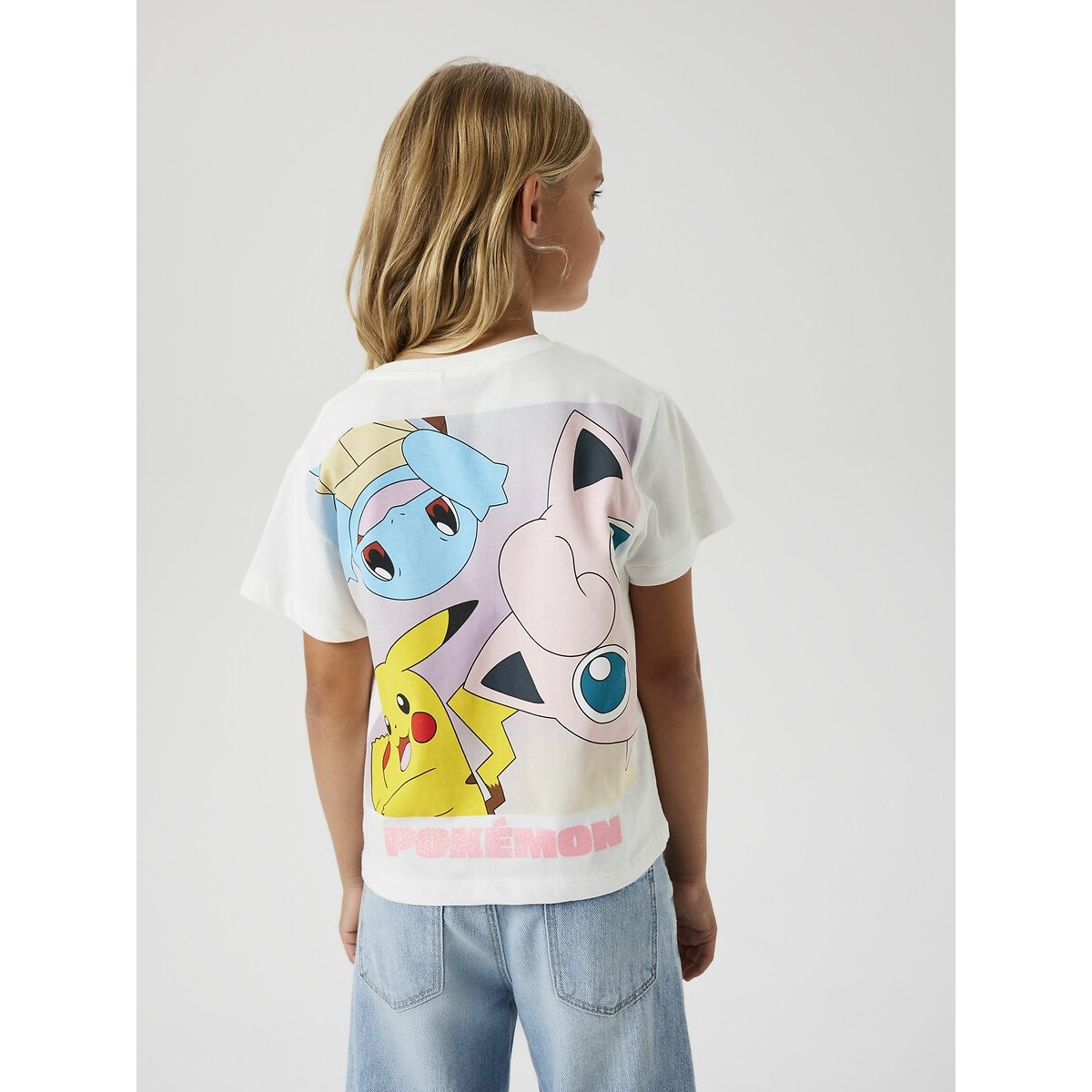 T-shirt manches courtes, imprimé Pokémon blanc, NAME IT