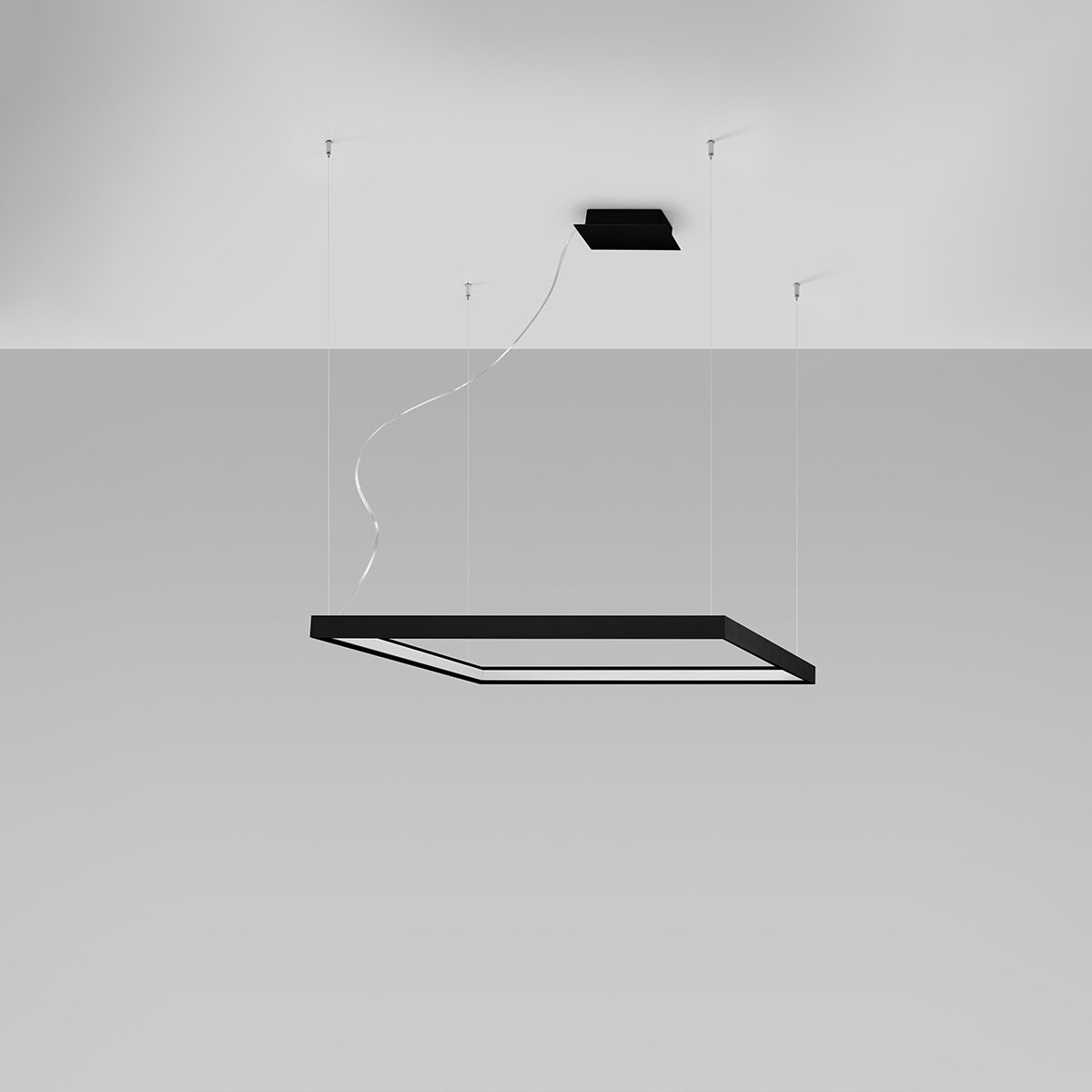 Lustre Aluminium Noir LED 1 Nelya noir, EDEN
