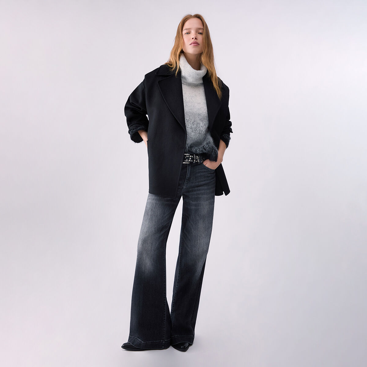 Manteau court en laine noir, LIU JO