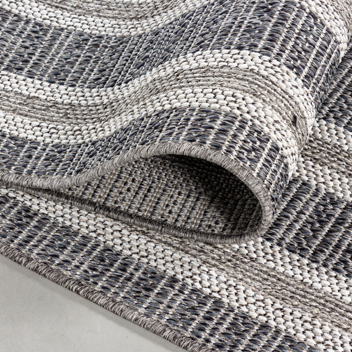 Tapis intérieur extérieur à motif linéaire ARUBA gris, NAZAR RUGS
