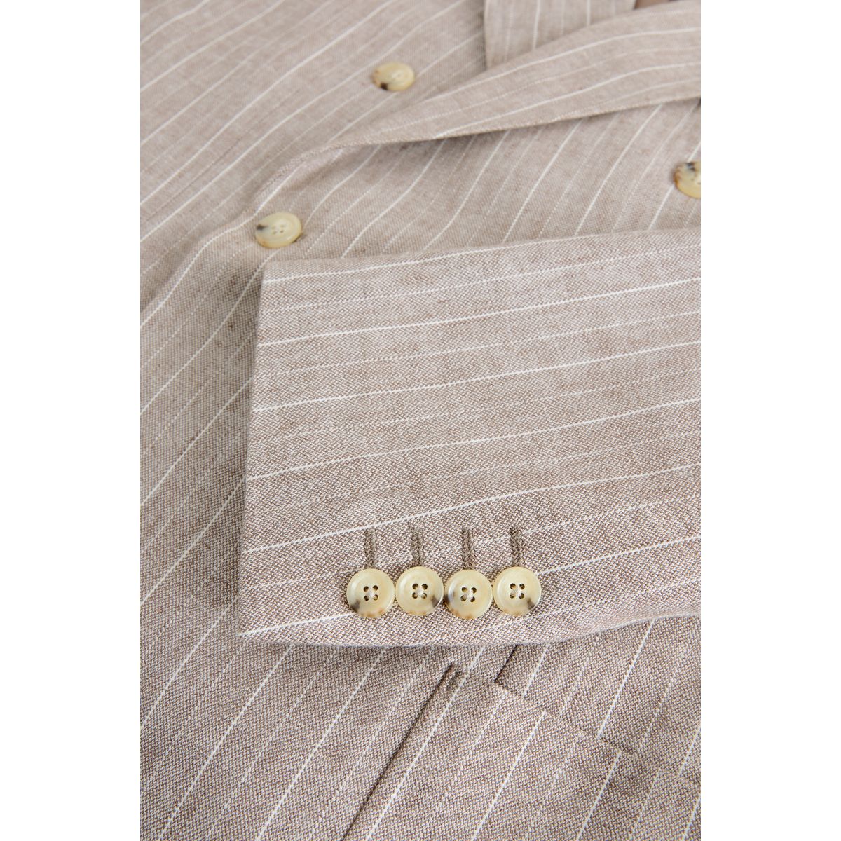 Blazer standard en lin mélangé à rayures naturel, NEXT
