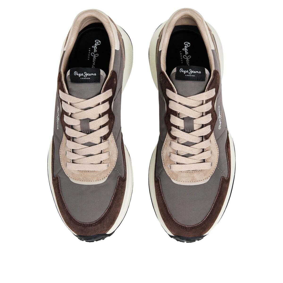 Baskets Avec Détails En Daim brun foncé, PEPE JEANS