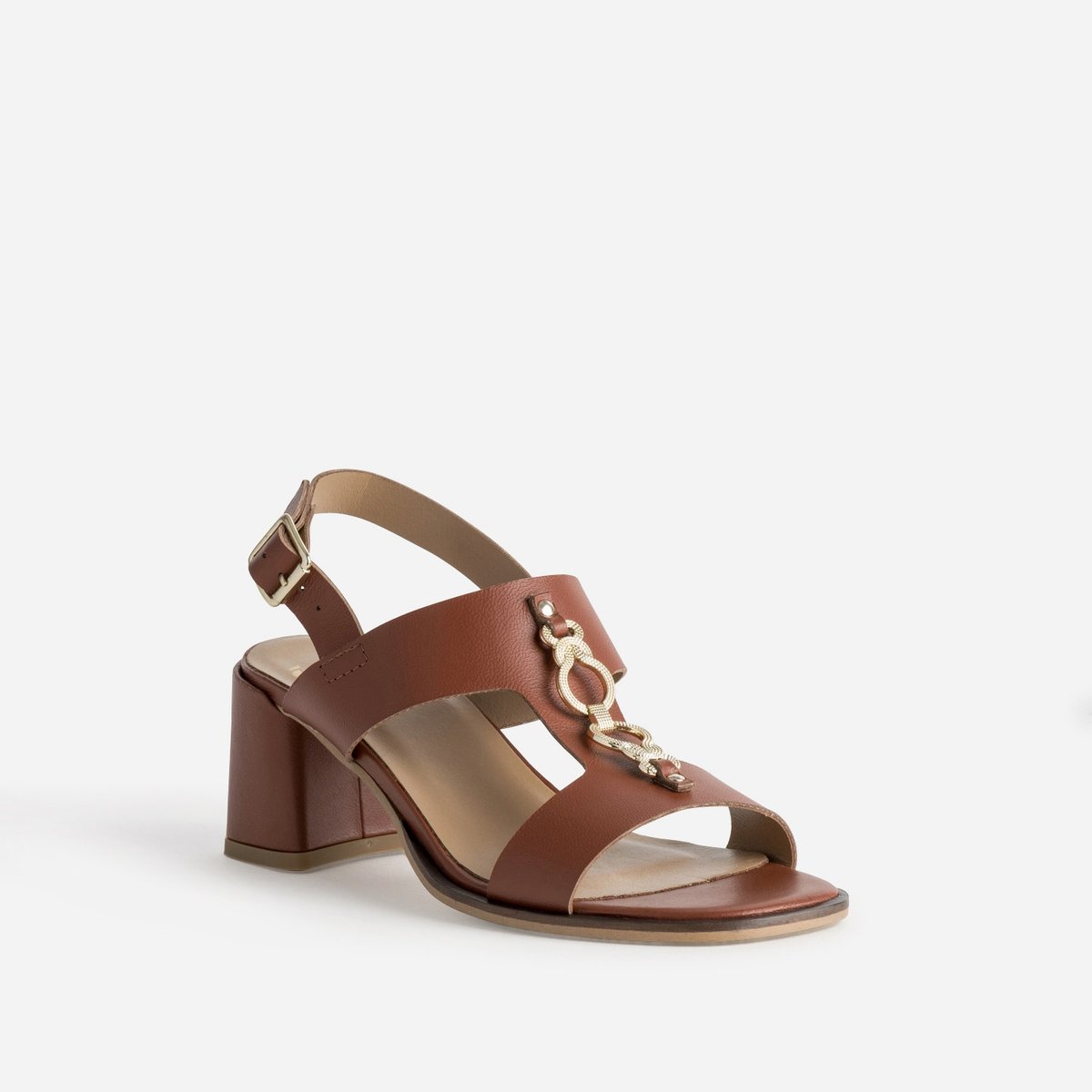 Sandale À Talon en cuir GARANCIA cognac, ERAM