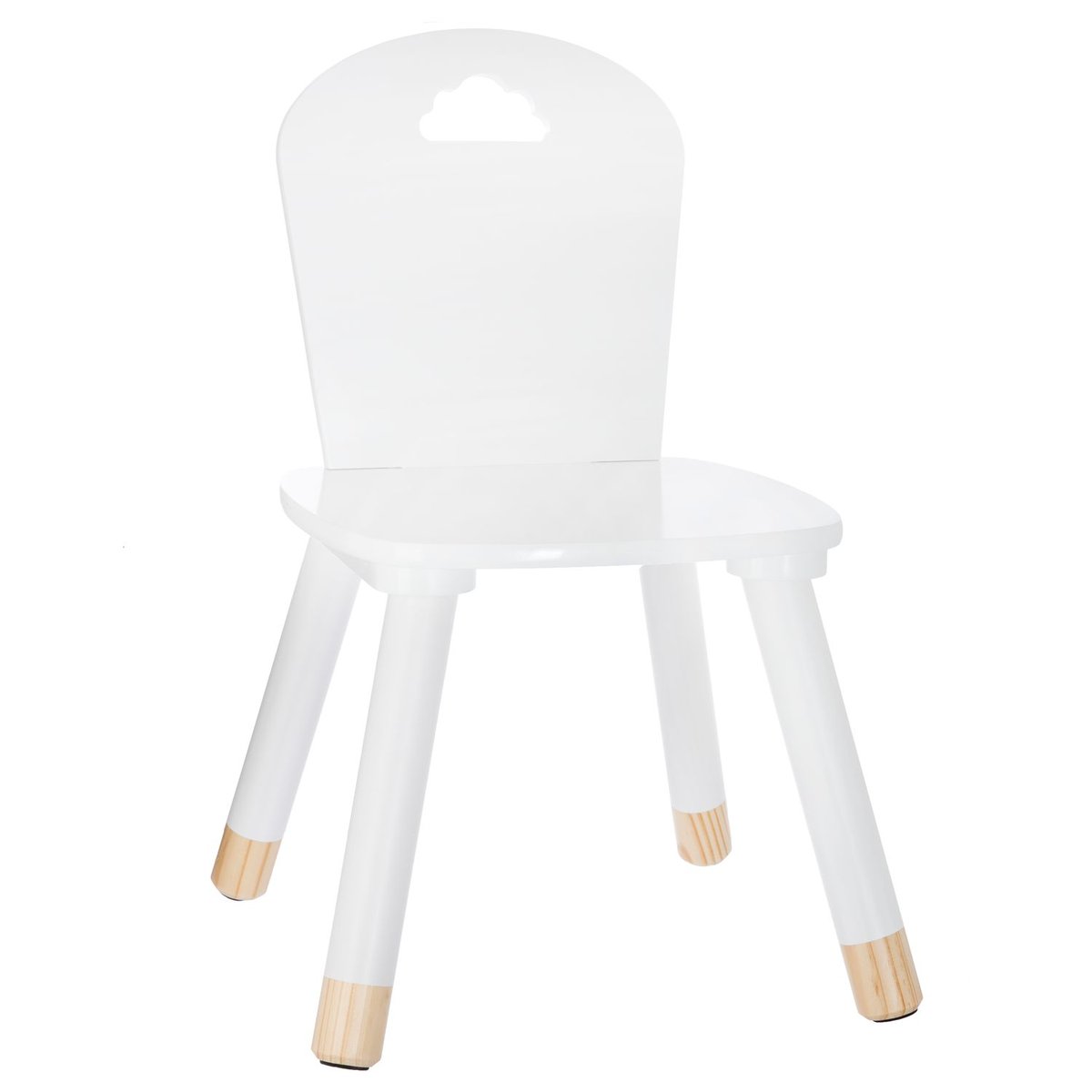 Chaise enfant en bois DOUCEUR blanc, ATMOSPHERA