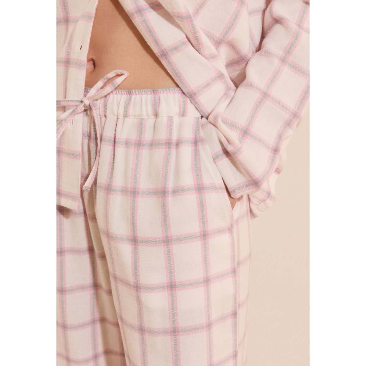 Pantalon de pyjama à carreaux en coton CILENA rose, ETAM