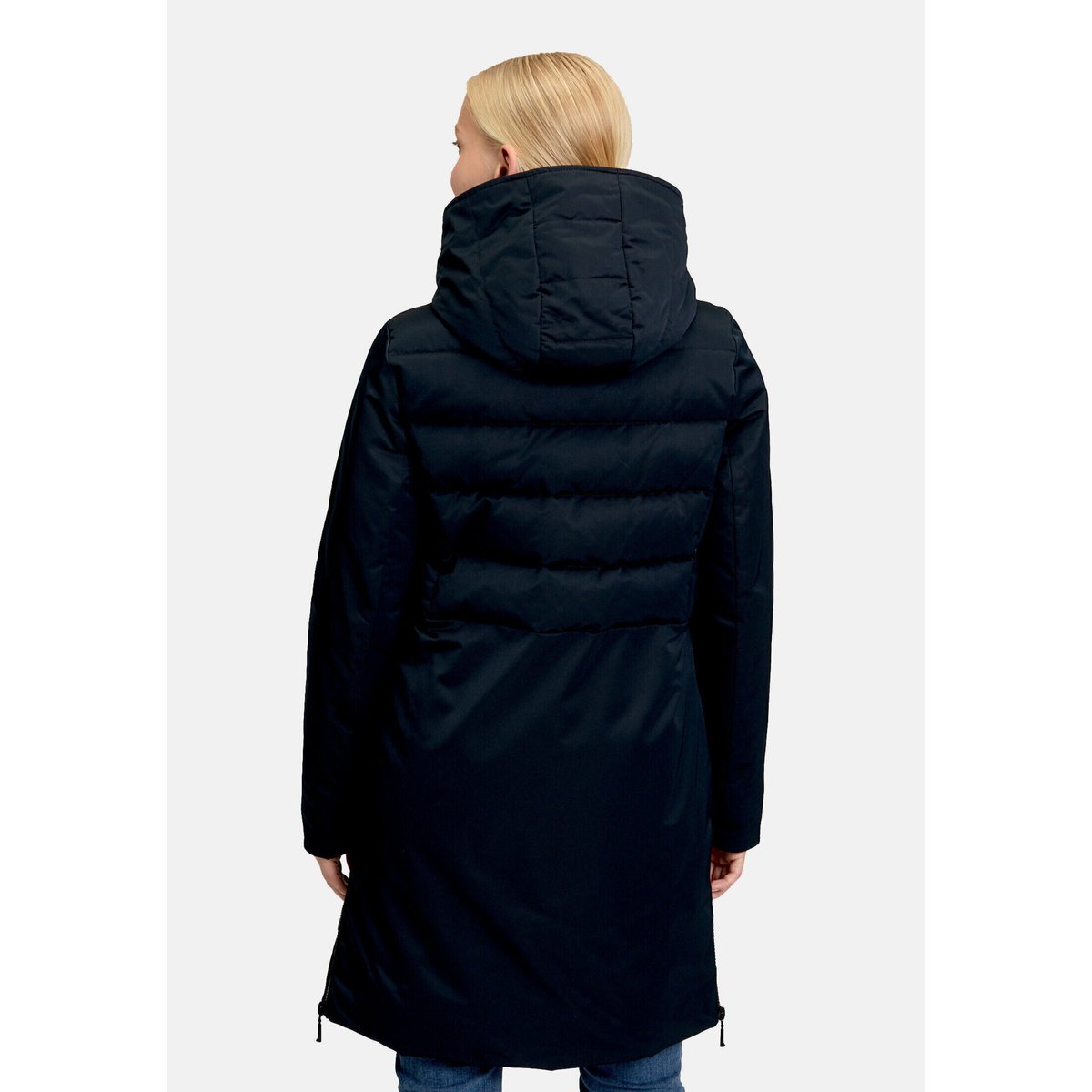 Veste d'hiver duvet synthétique bleu foncé, AMBER & JUNE