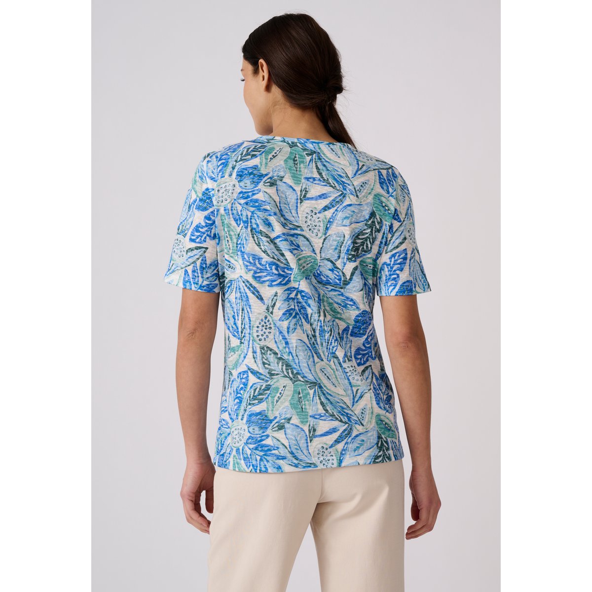 T-shirt en maille dévorée vert tropical, DAMART