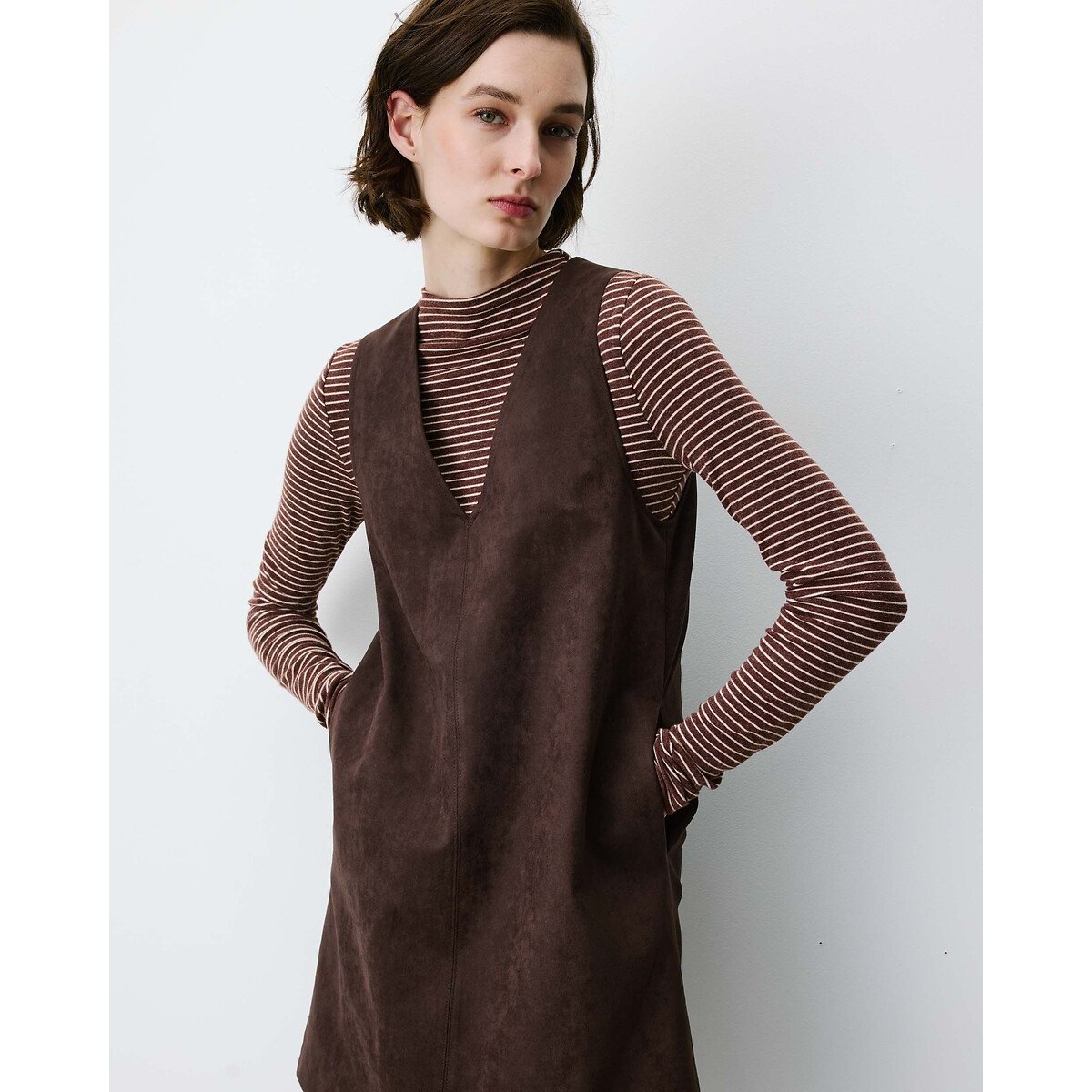 Robe courte sans manches, ANAYA chocolat, GRACE & MILA