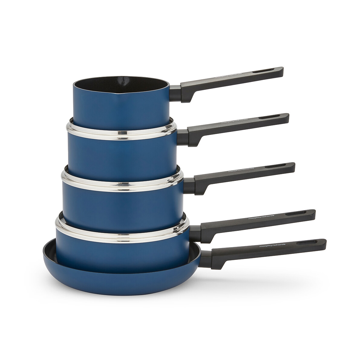 5-Piece Recycled Aluminium Saucepan Set blue, MORPHY RICHARDS