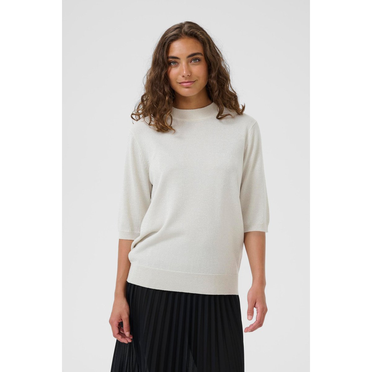 Pullover tricoté beige oyster gray, CULTURE