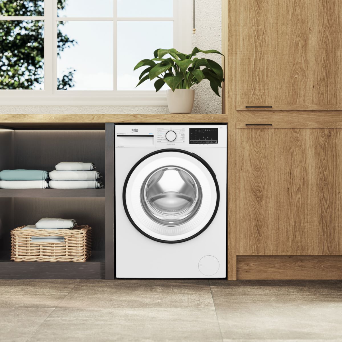 Lave linge hublot B3WFT51140W blanc, BEKO