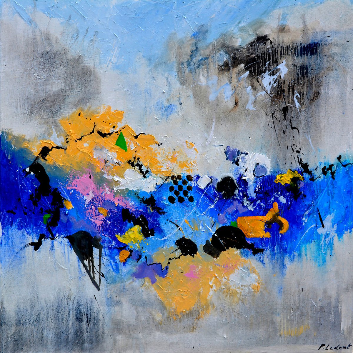 Tableau abstrait virgule tableau alu dibond, HEXOA
