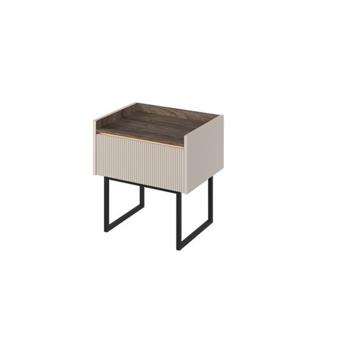 Table de chevet Panneaux de particules, LOUNA beige, BOBOCHIC