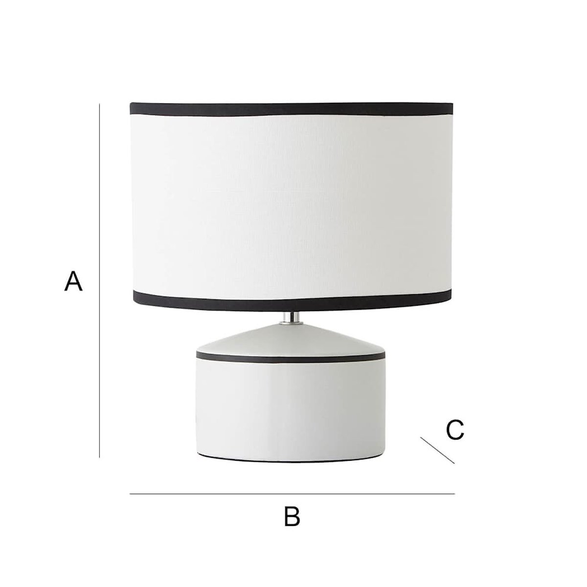 Jaime Ceramic Table Lamp with Black Trim Shade white, ÉDITÉ