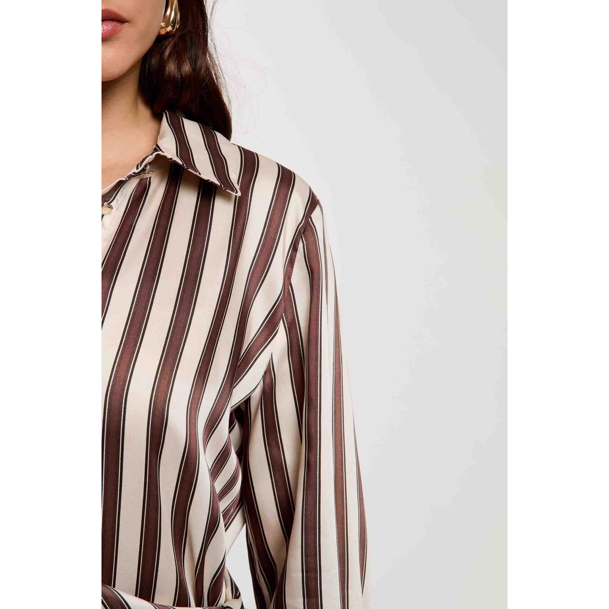 Robe chemise rayée multicolore, MORGAN