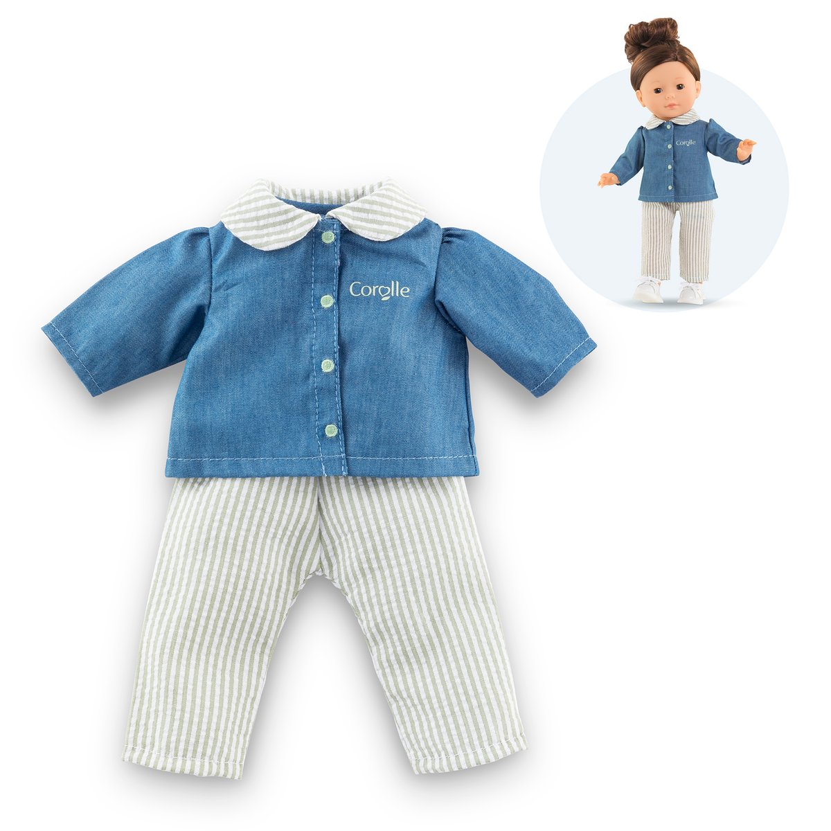 Ensemble Blouse & Pantalon Rayé pour poupée ma Corolle couleur unique, COROLLE