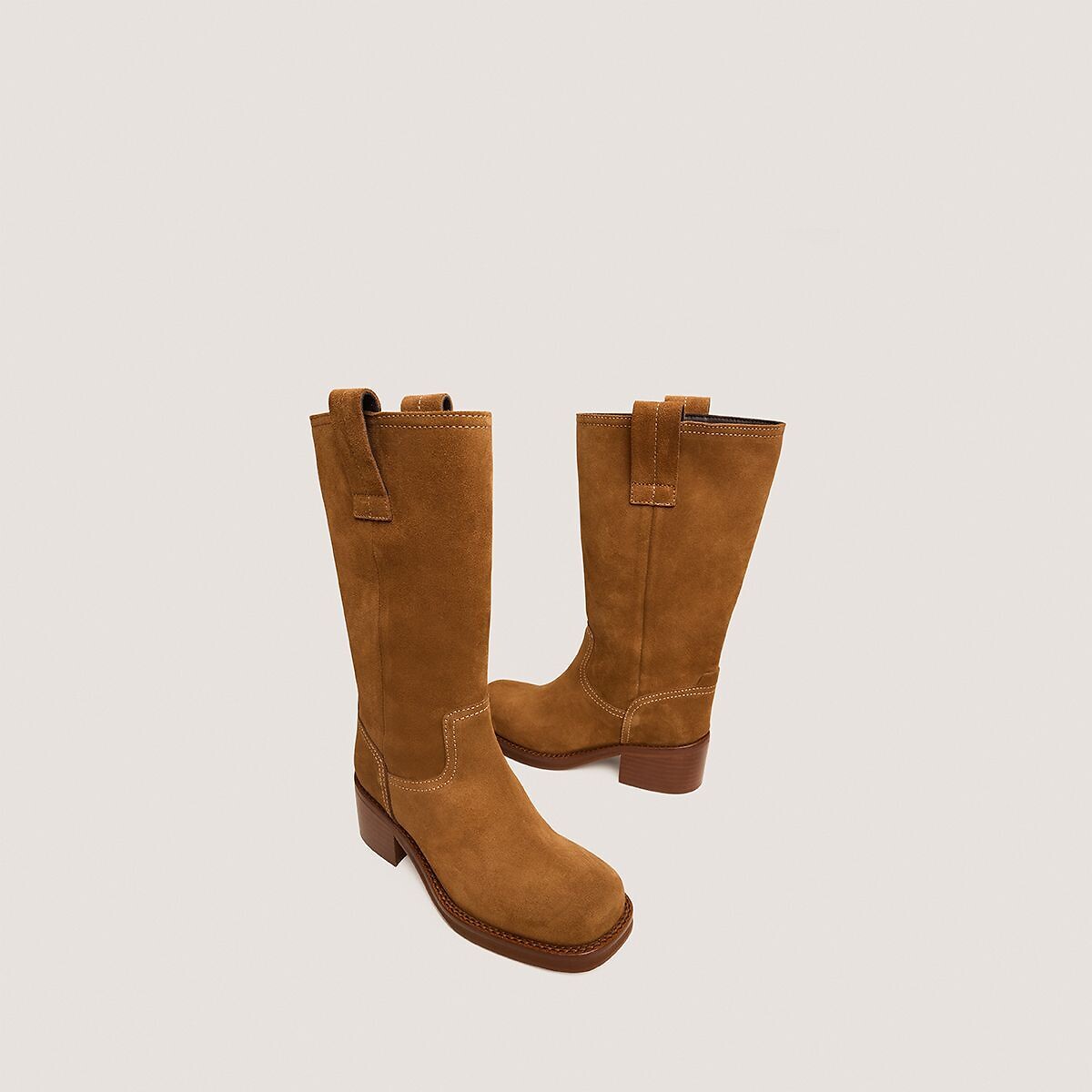 Bottes mi-hautes en cuir, BICHETTE tabac, JONAK