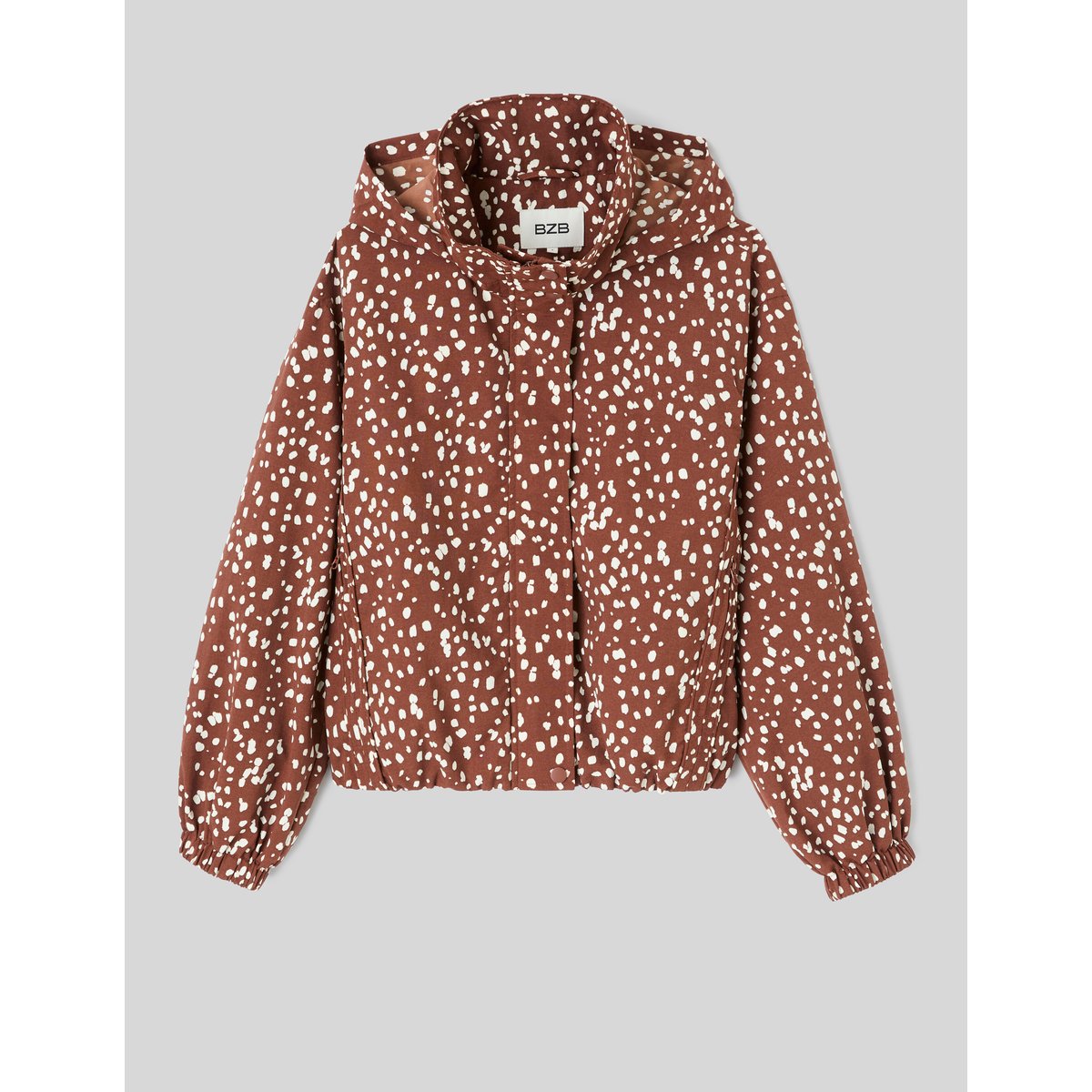 Blouson léger imprimé marron, BZB