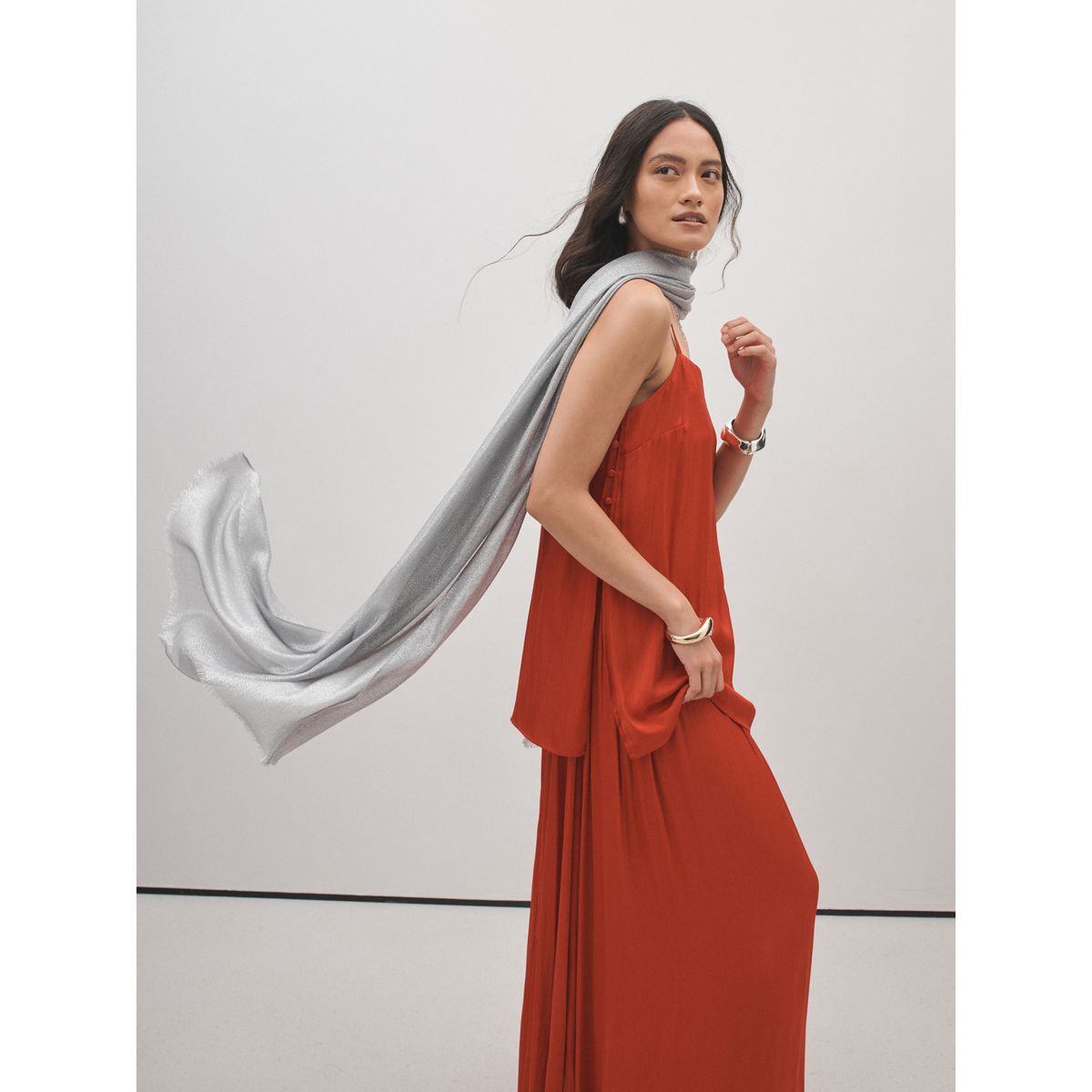 Foulard léger scintillant argent, NEXT