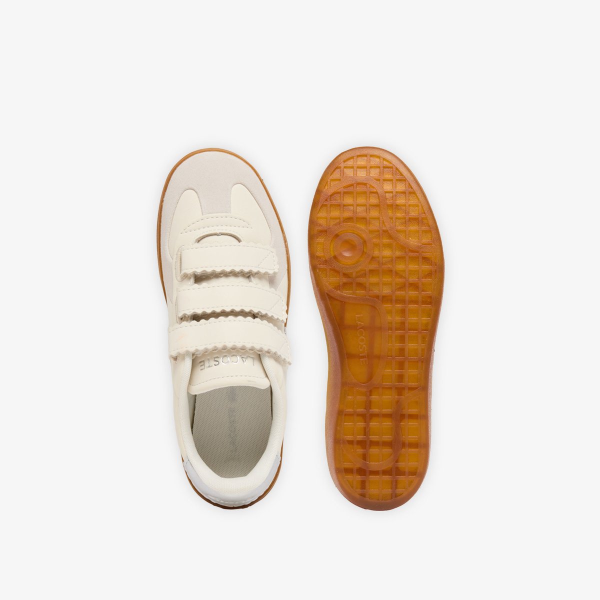 Sneakers Baseshot Pro Strap femme en cuir beige-40f, LACOSTE
