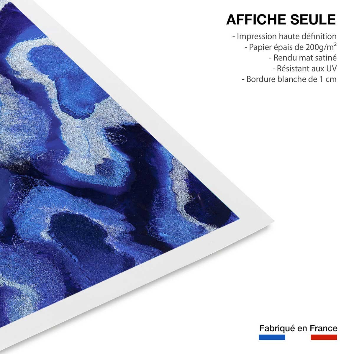 Poster bleu malte affiche seule, HEXOA