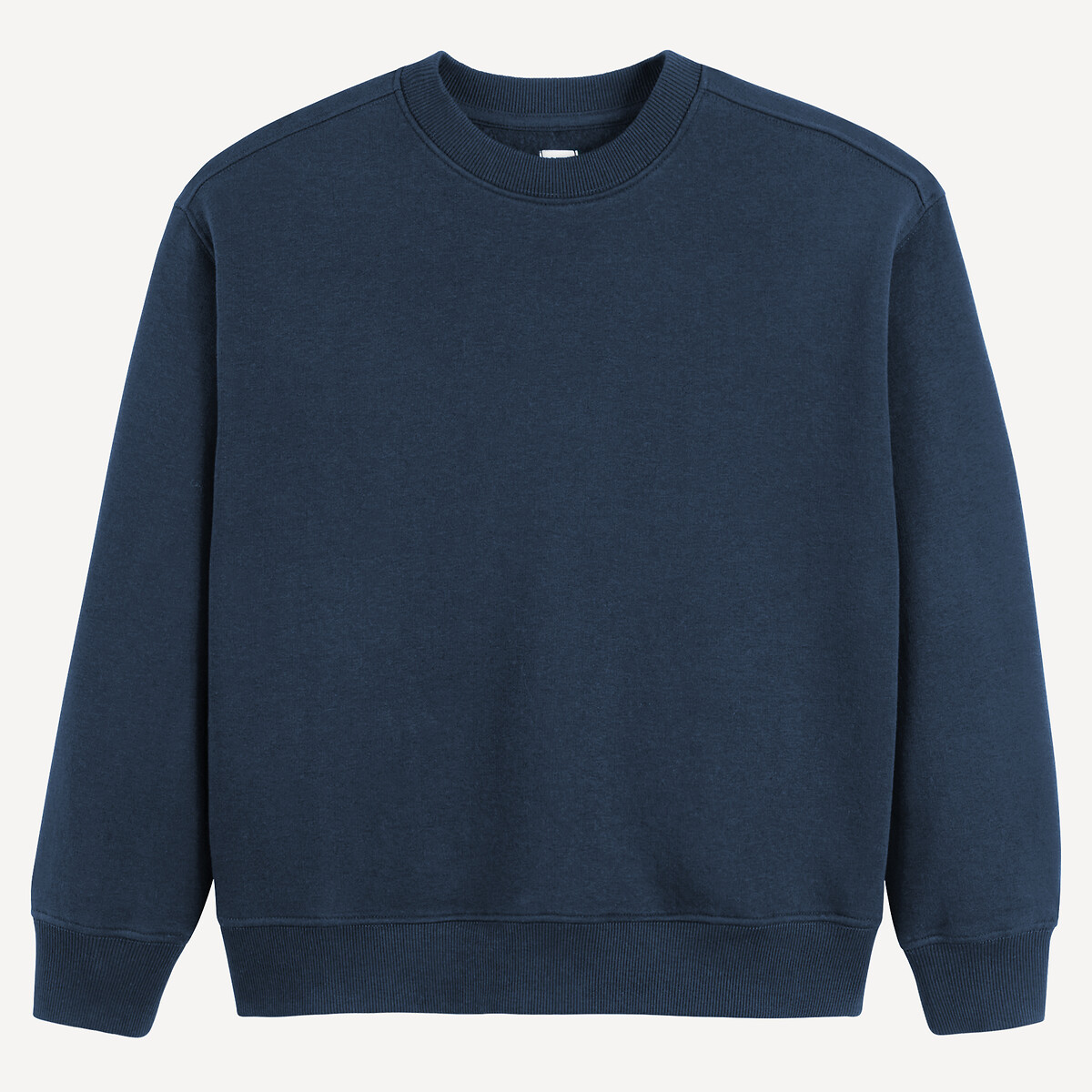 Sweat col rond, en molleton bleu marine, LA REDOUTE COLLECTIONS