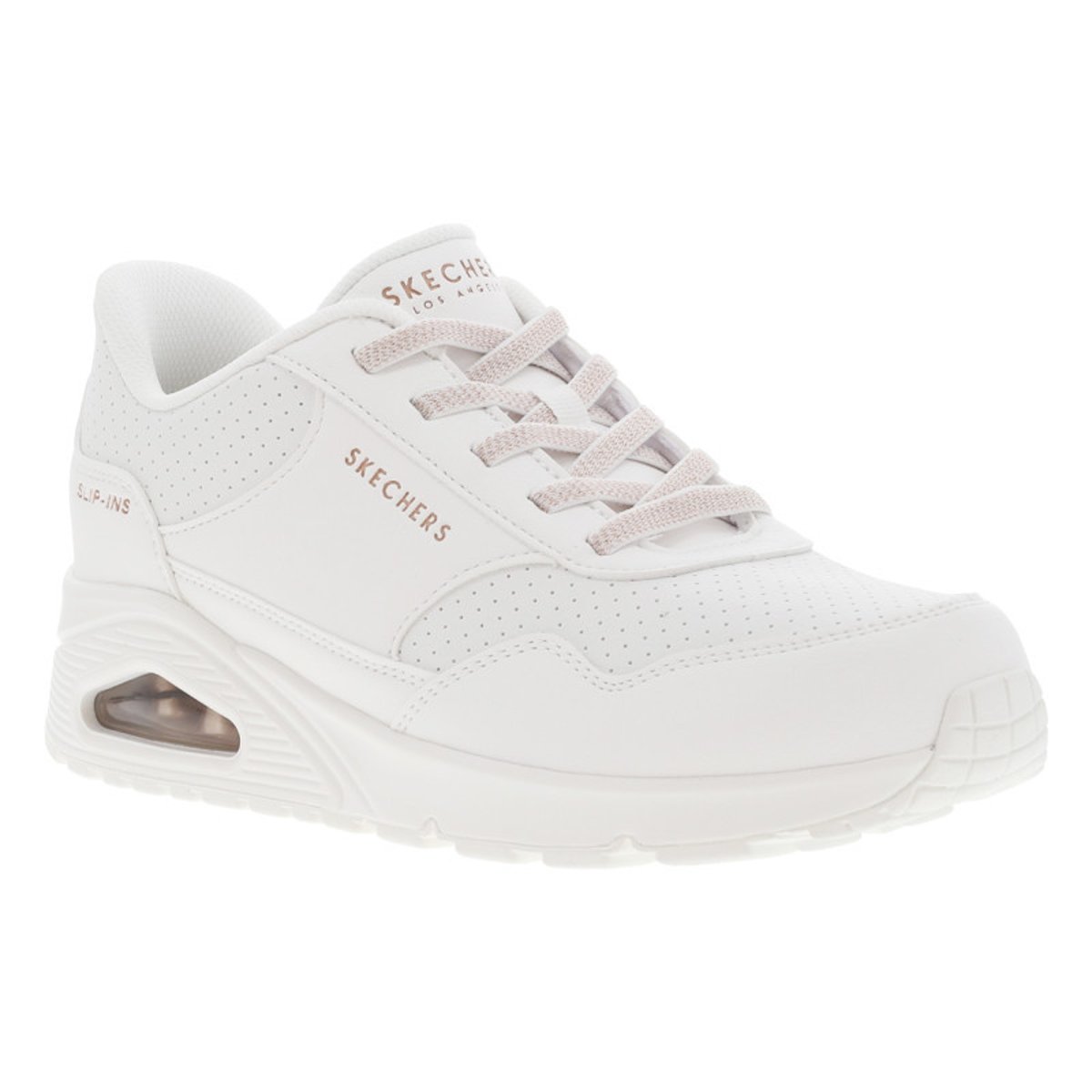 Baskets running blanches avec semelle à talon plat et système slip-ins blanches, SKECHERS