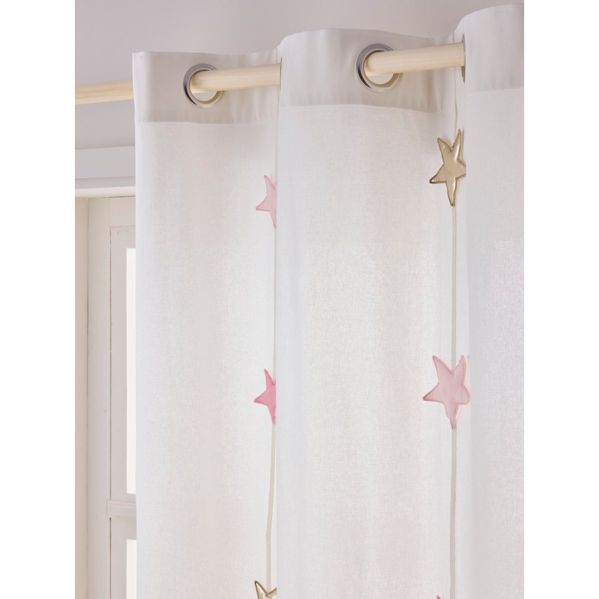 Rideau tamisant Magie rose rose, VERTBAUDET