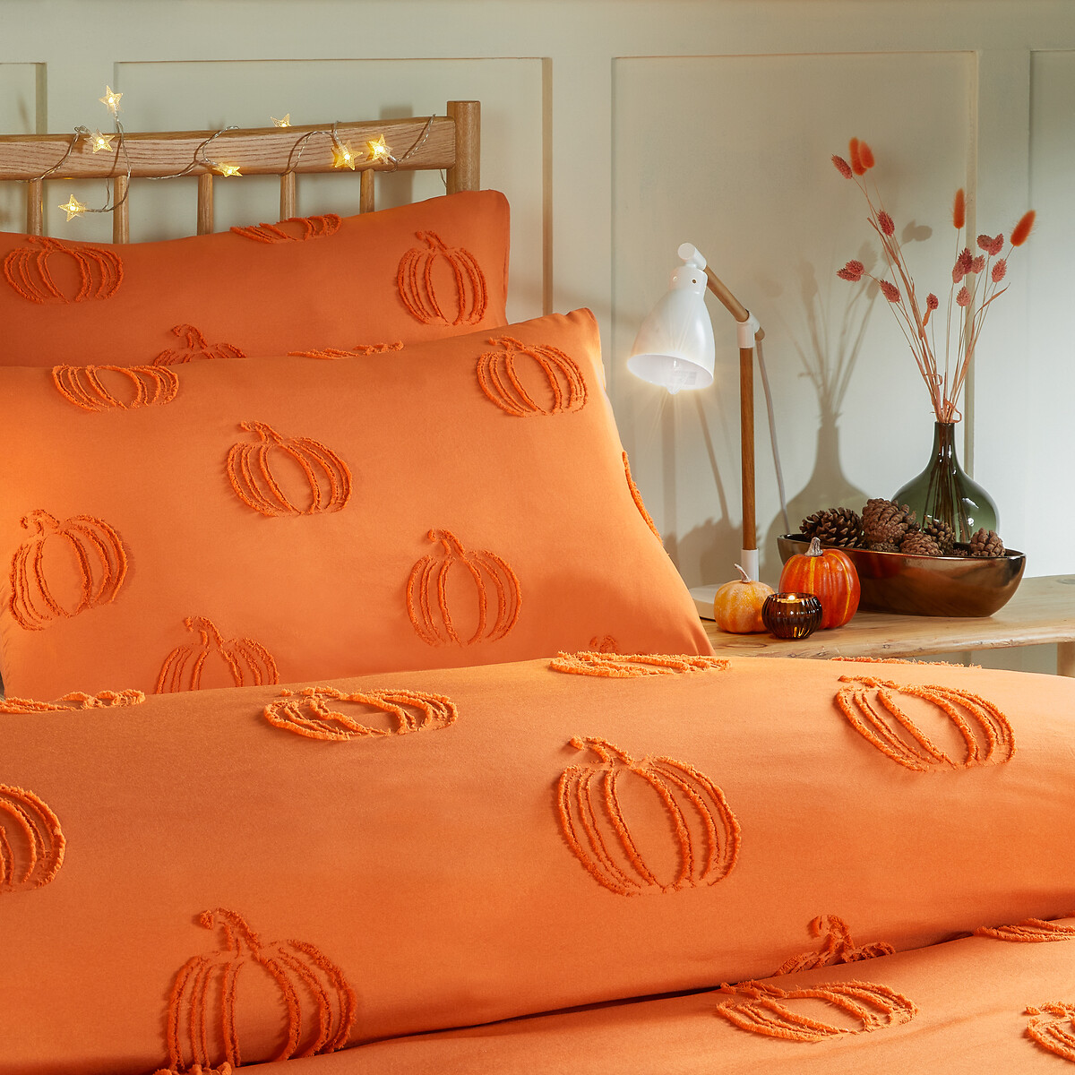 Duvet Day Pumpkin Fields Soft Touch Tufted Duvet Cover and Pillowcase Set multi-coloured, DUVET DAY