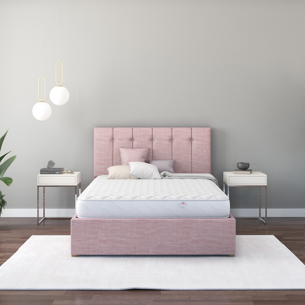 Aspire Essentials Diamond Cool-Touch Memory Foam Hybrid Mattress white, ASPIRE