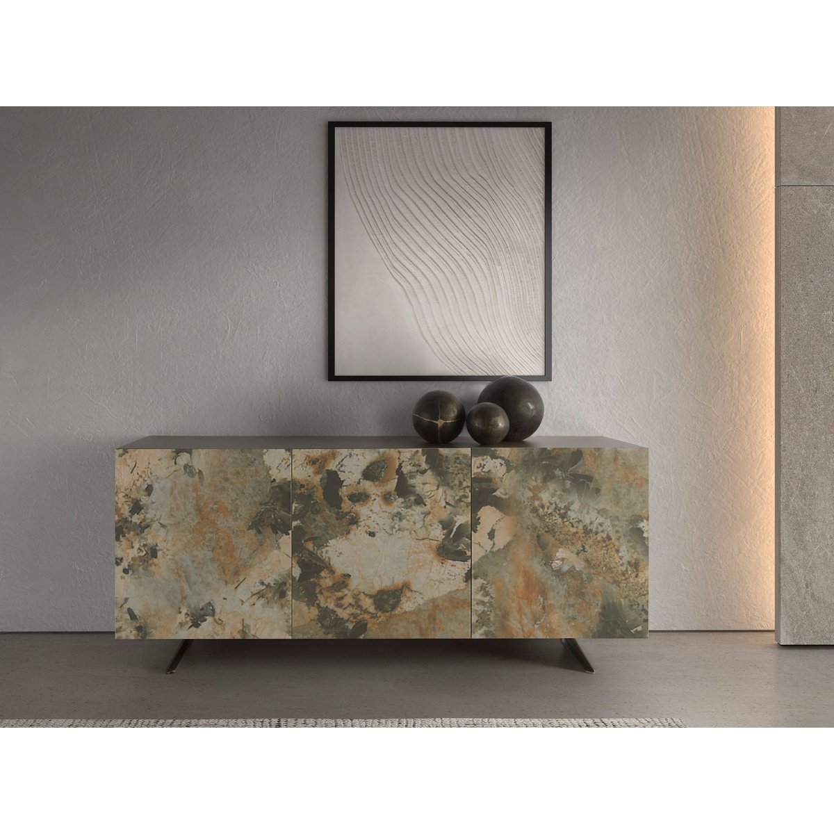 Buffet en bois taupe métallisé beige | marron | taupe, ANGEL CERDA