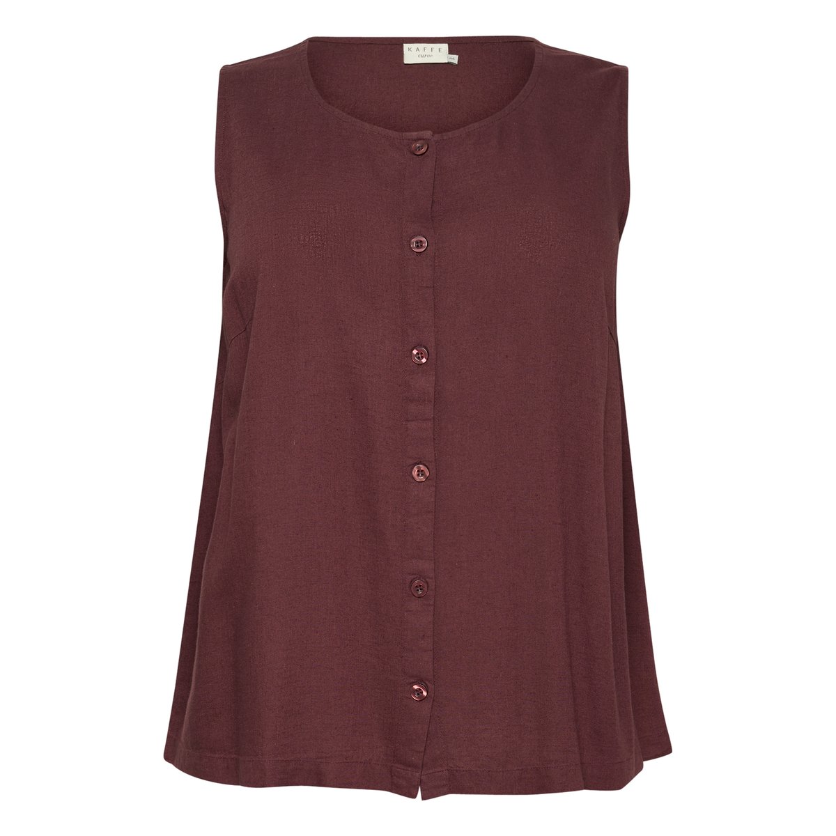 Sleeveless blouse bordeaux fudge, KAFFE CURVE