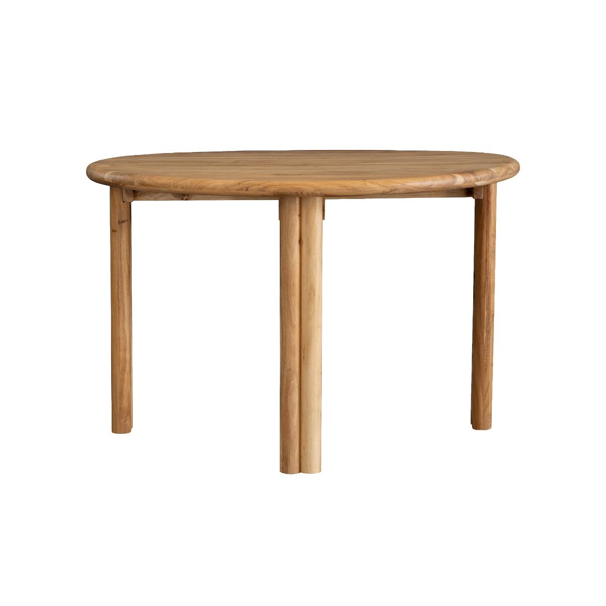 Table à manger ronde en bois d'acacia SELENA bois clair, MADE IN MEUBLES