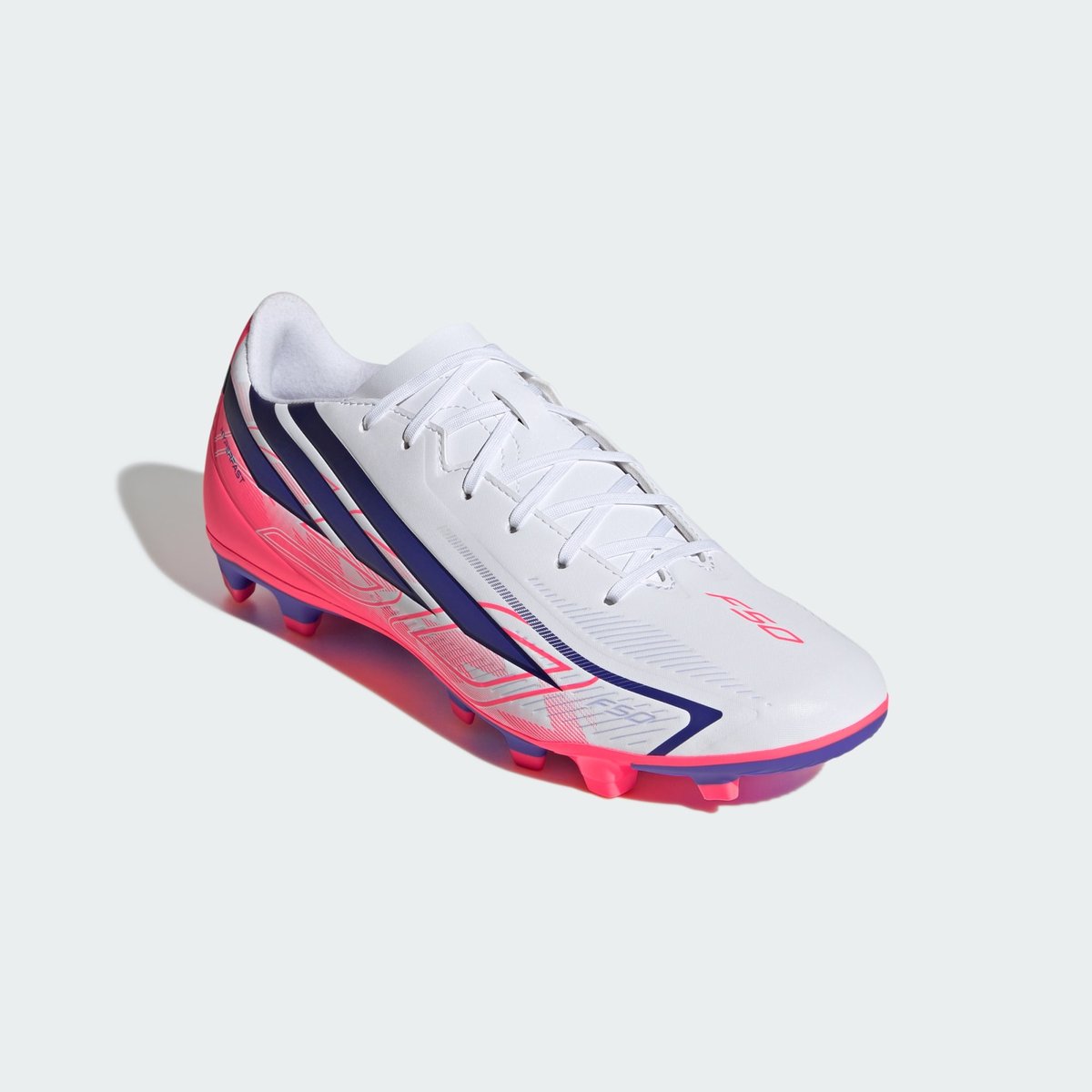 Chaussure De Football F50 Hyperfast Club Terrain Souple / Multi-Surfaces Chaussure De Football F50 Hyperfast Club Terrain Souple / Multi-Surfaces cloud white / solar purple / solar turbo, adidas Performance